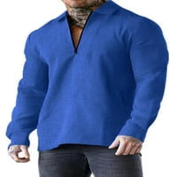 Beiwei Muška bluza dugih rukava Tors rever izrez Polo majica Loose Tee Muški pulover Zipper Comfy majica