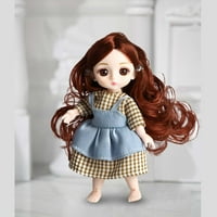 Mini lutka djevojka baby 3d velike oči prekrasna igračka igračka s odjećom prerušiti se modnu lutku