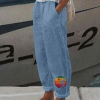 TUPHREGYOW ženske široke nogane hlače za prevelike nogu Baggy Moda sa džepovima hlače koje odgovaraju
