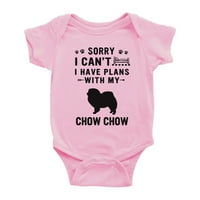 Oprosti što ne mogu imati planove sa mojim Chowom Chow-om ljubavi kućnog pasa smiješna dječja bodi