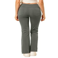 Allegra K ženske joge hlače visokog struka povremene hlače sa džepovima