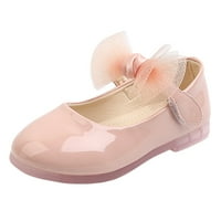 Yinguo Cipele Knot Baby Flat Girls Princess Djeca Dječja djeca Toddler Kožne meke cipele za bebe Pink