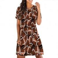 Haljine za prodaju za žene za žene s kratkim rukavima Digitalna haljina za tisak Okrugli izrez Midi