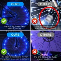 Daruoand LED svjetla za biciklističke točkove govorili su svjetlo s baterijama, vidljivim iz svih uglova vodootporno za vrhunsku sigurnost i boju stila plave boje