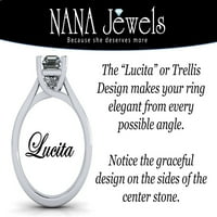 3.00ct jastuk Lucita Solitaire srebrni CZ zaručničke prsten veličine 12