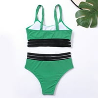 Leey-World Ženski kupaći kupaći kupaći kostim dva split kupaća kupaći kostimi za obuku plivanja Green,