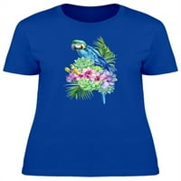 Tropicalna plava ptica na boukete majica Žene -Image by Shutterstock, ženska srednja