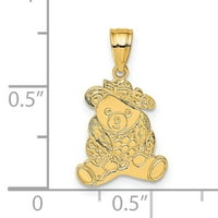 Carat u karatsu 14k žuto zlato odjeveno medvjedilo privjesak šarm sa 10k žutom zlatnom laganom užeta ogrlicu 16 ''
