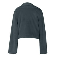 SIMPLMASYGENI obrezive jakne za ženski kaput za čišćenje Fluffys Fleece ovratnik FAU FURS Top labavi