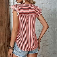 Ženska kapa Kratki rukav Klasične majice V izrez Tunika Classic Geometrijska bluza Summer Ležerne košulje