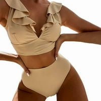 Ženski kupaći kostimi za žene Bikini set Split kupaći kostim V izrez na vratu Cvjetni donji kupaći kostimi