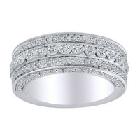 1. Carat Okrugli bijeli prirodni dijamantski multireni zaručni prsten za više reda 10K čvrsta bijela zlatna prstena veličine-11