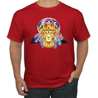 Lion Throne King Crown Ljubitelj ljubavi Muška grafička majica, Crvena, mala