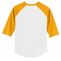 Mladića Tiny Turpap Bijeli zlatni San Diego Padres Slugger 3 majica 4 rukava Raglan