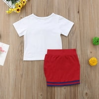 Seyurigaoka Baby Girl Ljeto odijelo odjeća ruža majica na vrhu modne suknje za cijev 1- godina