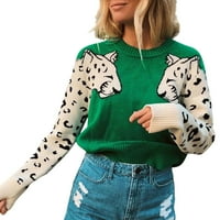 Deagia ženski duksevi okrugli vrat Halloween tiskani džemper s dugim rukavima s # 757