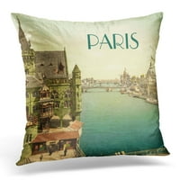 Zeleni Eiffel Vintage Paris Plavi toranjski jastučni list