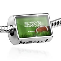 Fudbal perle sa zastavom Saudijske Arabije Charm odgovara svim evropskim narukvicama