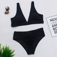 Hesxuno kupaći kostimi Bikini ženski seksi solidni boju tiskani suspendirani bikini set dvodijelni kupaći