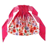 Dječja haljina za djecu Djeca cvjetna boemska cvijeća Bowknot bez rukava bez rukava haljina princeze