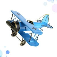 Retro metalni ravni zrakoplovni kalup kreativni avion željezni zrakoplov Model Model zanat za kućni dekor nebesko plavo