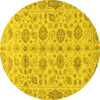 Ahgly Company u zatvorenom okruglom apstraktno žutim modernim prostirkama područja, 7 'krug