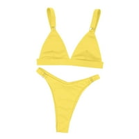 Ženski rebrasti bikini, O-prsten Solid Boja Bikini kupaći kostimi za kupaći kostim dva kupaća kostim