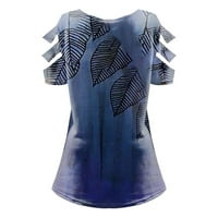 Ženske majice Žene Ležerne prilike modni ispisani patentni zatvarač V-izrez Spremnik s kratkim rukavima