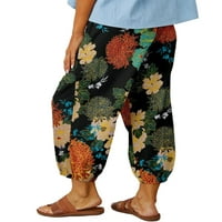 Ladies harem pant elastični stručni pantalone sa lampama nacrtaju nacrtaju ženske hlače za žene casual