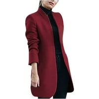Vunene jakne za ženske otvorene kardigan dugih rukava kaputi sa dugim rukavima kaputi sa čvrstim bojama