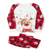 Eyicmarn Porodica koja odgovara Božićne pidžame, baby rhoper crtani ekran tisak dugih rukava + snjegović