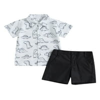 Dječaci Formalni habanje dinosaura Ispis majica kratkih rukava u majici i elastične kratke hlače Ljetne