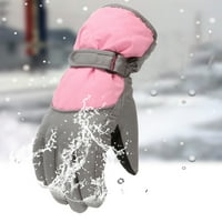 Qwertyu Termalne rukavice za djecu Topla skijaša Vodootporni 6y-16y sniježni dječaci Djevojke na otvorenom rukavice ružičaste
