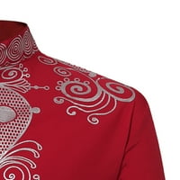 SHPWFBE majice s dugim rukavima za muškarce Muška jesenska zima Afrička print Dashiki Majica Top Bluza