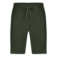 Finelylove casual šorc za muškarce kratke hlače Slim ravne čvrste aktivnosti na otvorenom vojska zelena