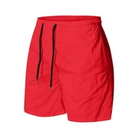 Muški svestrani 5-minutnu suhu čvrstu boju na plaži Sportske hlače Crveni XL