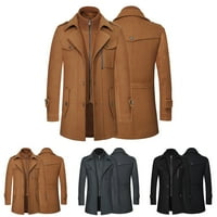 DTIDTPE zimski kaputi za muškarce, vileni kaput sa dvostrukim ovratnikom zadebljani ovratnik srednje
