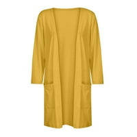 Prevelizirani kardigani za žensku kapuljaču na kapuljaču TOCK Džep, tri kardigane kaput jakna žuta veličina