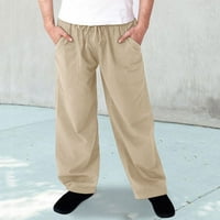 JSaierl muške harem hlače plus veličina labavih pantalona posteljina elastična struka vučne pantalone