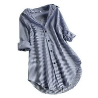 Košulja za žene sa prekidačem za spuštanje dugih rukava s trakom bluza labava bluza