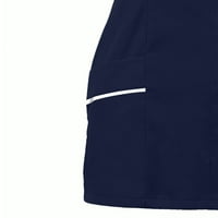 Crubs Top za žene kratkih rukava rever gumb na ogrlicu prednje radne odjeće u uniformama Ležerne tanke fine solidne tucijske majice sa džepovima
