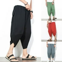 Modna nova solidarna boja solidne muške retro japanske harem hlače pantalone Grey XL