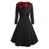 Haljine iz 1950. za žene Vintage, gotička haljina sa kapuljačom sa kapuljačom, svečana rastela tanka