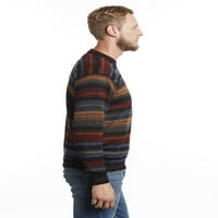 Nevidljivi muški duks od vune od alpake Striped pulover Chiminia