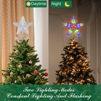 Svjetlosni božićni stablo je osvijetljen zvijezda baterija, ukrašen božićni ukras za ukrašavanje doma za prazničnu zabavu na otvorenom