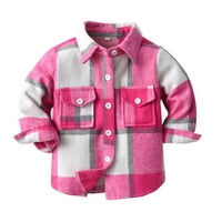 Virmaxy 3 mjeseca-6T Flannel majica plairana ispisano mljeveno mljeveno jakna s dugim rukavima dječake
