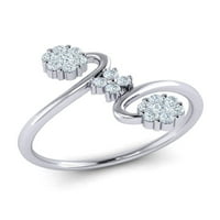 Prirodno 0,5ct okrugli rez dijamantski ženski ženski maštanski bridal Forever američki prsten obloge