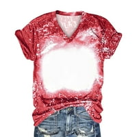 Patlollav Ženske vrhove Žene Ležerne prilike labave bluze Tiy-dye Print V izrez Majica majica Bluza