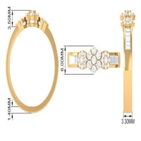 Jednostavan zaručni prsten za cvet moissanite za žene, moissan zlatni prsten, 14k žuto zlato, US 4.50