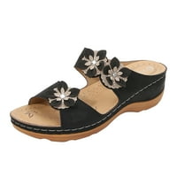 DMQupv da papuče ženske platforme cvjetne klinove papuče na otvorenom cipele papuče žene mokasinske cipele crna 8.5